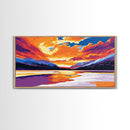 Frozen Lake, Sunset Reflection, Winter Wonderland, Vibrant Mountain Scene, Scenic Wall Art, Canvas Print, Home Decor, Christmas Gift