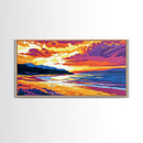 Coastal Sunset, Beach Painting, Vibrant Seascape, Canvas Print, Tropical Wall Art, Living Room Decor, Sunset Ocean Art, Boho Wall Art