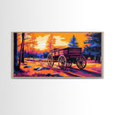 Pioneer Wagon, Rustic Decor, Western Landscape, Canvas Print, Autumn Country Art, Farmhouse Wall Art, Living Room Artwork, Fall Vibes