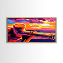 Wooden Pipe, Sunset Art, Colorful Painting, Canvas Print, Western Decor, Smokers Lounge, Rustic Wall Art, Unique Gift, Living Room