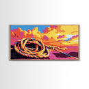 Coiled Rope, Sunset Sky, Nautical Wall Art, Canvas Print, Beach Decor, Vibrant Coastal Art, Boat Lover Gift, Seaside Theme