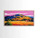 Golden Hills, Sunset Glow, Mountain Scene, Canvas Print, Rustic Home Decor, Nature Lover Gift, Cozy Cabin Art, Autumn Colors