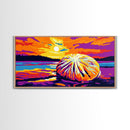 Pumpkin, Sunset, Autumn, Framed Canvas Print, Fall Wall Art, Thanksgiving Home Decor, Seasonal Painting, Warm Colors, Farmhouse Art