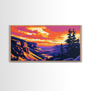 Mountain Valley, Sunset, Scenic Landscape, Framed Canvas Print, Wall Art, Rustic Home, Cabin Vibes, Nature Lovers, Fall Colors