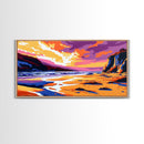River Valley, Sunset Scene, Majestic Cliffs, Nature Wall Art, Framed Canvas Print, Rustic Home Decor, Western Landscape, Fall Colors