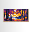 Golden Forest, Autumn Tree Art, Vibrant Nature Scene, Framed Canvas Print, Fall Wall Decor, Rustic Home Aesthetic, Woodland