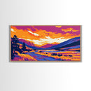 Mountain Sunset, Scenic Wall Art, Framed Canvas Print, Rustic Home Decor, Cabin Landscape Art, Nature Lover Gift, Boho Art
