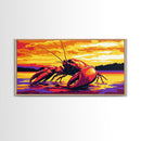Giant Lobster, Nautical Artwork, Seafood Kitchen Art, Framed Canvas Print, Coastal Wall Decor, Ocean Life Painting, Vibrant Marine Art