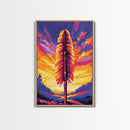 Sacred Feather, Spiritual Symbol, Sunset Backdrop, Native Inspired, Canvas Print, Unique Wall Art, Meaningful Decor, Boho Style