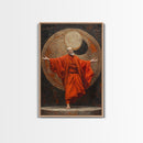 Zen Monk Art, Framed Canvas Print, Spiritual Wall Art, Taoism Decor, Sacred Geometry, Meditation Room, Buddhist Artwork, Asian Aesthetic