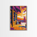 Lakeside Cabin, Rustic Charm, Cozy Retreat, Canvas Print, Mountain Lake Art, Autumn Wall Decor, Living Room Artwork