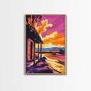 Cabin Sunset, Rustic Scene, Canvas Print, Cozy Wall Art, Fall Aesthetic, Modern Country Decor, Boho Home Art, Gift Idea, Living Room Art