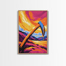 Melting Axe, Surreal Landscape, Framed Canvas Print, Fantasy Art, Dreamlike Painting, Boho Decor, Large Artwork, Unique Wall Art, Gift Idea