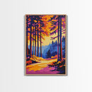 Forest, Golden Path, Autumn Trees, Canvas Print, Fall Landscape Art, Rustic Home Decor, Living Room Wall Art, Vibrant Nature Painting