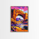 Desert Arch, Canyon Sunset, Western Landscape, Nature Lovers, Bold Art, Rustic Decor, Framed Canvas Print, Living Room, Office Space
