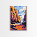 Canyon View, Desert Wall Art, Southwest Decor, Vibrant Landscape Print, Nature Lover Gift, Modern Wall Art, Framed Canvas Print