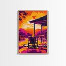 Campfire Glow, Rustic Cabin, Outdoor Art, Autumn Evening, Canvas Print, Lodge Wall Art, Western Home Decor, Warm Tones, Cozy Vibes