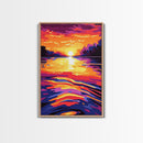 Sunset Lake, Colorful Sky, Tranquil Nature, Canvas Print, Bohemian Wall Art, Rustic Home Decor, Autumn Inspired, Warm Tones