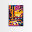 Surfer Paradise, Coastal Sunset, Tropical Art, Canvas Print, Beach Wall Decor, Vibrant Home Aesthetic, Ocean Inspired Painting