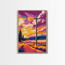 Country Road, Sunset Glow, Rural Landscape, Canvas Print, Fall Aesthetic, Rustic Wall Art, Warm Colors, Nature Painting, Cozy Decor