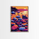 Vibrant Sunset River, Canvas Print, Colorful Nature Art, Bold Landscape, Modern Home Decor, Sunset Lake Scene, Living Room Wall Art