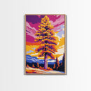 Autumn Tree, Fall Landscape, Vibrant Colors, Nature Wall Art, Framed Canvas Print, Cozy Decor, Cabin Aesthetic, Rustic Gift Idea