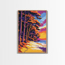 Beach Path, Colorful Coastal Art, Canvas Print, Sunset Landscape Painting, Tropical Wall Decor, Summer Home Art, Relaxing Nature Scene