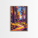Tall Trees, Forest Pathway, Autumn Wall Art, Nature Landscape, Cabin Retreat Decor, Cozy Rustic Home, Framed Canvas Print, Gift Idea