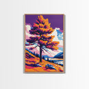 Lone Tree Painting, Colorful Nature Wall Art, Vibrant Landscape Canvas Print, Rustic Home Decor, Living Room Wall Art, Boho Art
