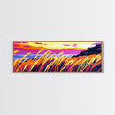Wheat Field, Autumn Canvas Print, Vibrant Nature Art, Rustic Farmhouse Decor, Framed Canvas Print, Country Home Wall Art, Sunset Painting