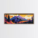 Majestic Mountains, Autumn Landscape Painting, Colorful Nature Print, Cabin Wall Decor, Framed Canvas Print, Living Room Wall Art