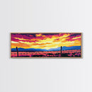Barbed Wire, Western Sunset, Rural Landscape, Canvas Print, Cowboy Wall Art, Rustic Home Decor, Vibrant Sky, Country Aesthetic