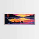 Autumn Leaf, Sunset Lake, Nature Wall Art, Canvas Print, Rustic Home Decor, Fall Landscape, Cabin Aesthetic, Boho Art, Warm Tones
