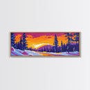 Snowy Forest, Winter Wonderland Art, Holiday Wall Decor, Framed Canvas Print, Vibrant Christmas Artwork, Cabin Aesthetic, Gift Idea
