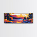Serene Lake, Mountain Reflection, Nature Inspired Art, Fall Landscape, Cozy Home Decor, Framed Canvas Print, Rustic Wall Art