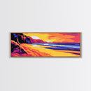 Coastal Sunset, Beach Wall Art, Vibrant Ocean, Boho Style, Serene Seascape, Bedroom Aesthetic, Tropical Vibes, Canvas Print
