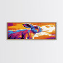 Colorful Rabbit, Animal Wall Art, Boho Home Decor, Vibrant Wildlife, Whimsical Painting, Pet Lover Gift, Canvas Print