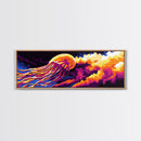 Jellyfish Glow, Ocean Art, Underwater Scene, Vibrant Colors, Marine Life, Surreal Design, Unique Wall Decor, Canvas Print