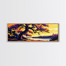Ancient Oak, Sunset Glow, Canvas Print, Majestic Tree Art, Rustic Wall Decor, Autumn Landscape, Nature Home Artwork, Living Room Piece