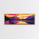Mountain Sunset, Landscape Art, Nature Print, Living Room Decor, Canvas Print, Colorful Wall Art, Rustic Home, Cabin Art, Boho Style