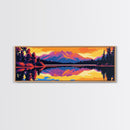 Alpine Reflection, Mountain Lake, Colorful Landscape, Adventure Wall Art, Framed Canvas Print, Nature Photography, Wilderness Decor