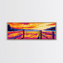 Beach Volleyball, Sunset Art, Tropical Wall Decor, Vibrant Home Design, Canvas Print, Living Room Wall Art, Summer Sports Poster