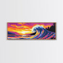 Tropical Wave, Bold Sunset, Colorful Ocean, Surreal Art, Canvas Print, Coastal Wall Art, Beach House Decor, Vibrant Landscape