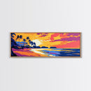 Beach Paradise, Palm Trees, Vibrant Sunset, Coastal Scene, Canvas Print, Living Room Wall Art, Island Escape, Tropical Home Decor