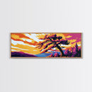 Windswept Tree, Dramatic Sky, Vibrant Sunset, Nature Scene, Canvas Print, Boho Wall Art, Modern Nature Decor, Unique Landscape