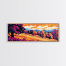 Autumn Trees, Rolling Hills, Landscape Print, Framed Canvas Print, Fall Colors, Boho Decor, Cozy Home, Living Room Art, Warm Tones