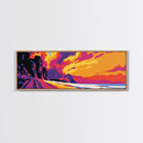 Sunset Lake, Mountainscape Art, Nature Wall Decor, Framed Canvas Print, Warm Tones, Rustic Home, Boho Art, Fall Decor, Bedroom Art