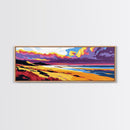 Lake View, Sunset Beach, Vibrant Seascape, Framed Canvas Print, Coastal Wall Art, Beach House Decor, Bold Colors, Summer Vibes