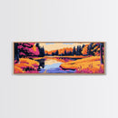 Autumn River, Fall Foliage Art, Nature Landscape, Warm Tones, Canvas Print, Cozy Home Decor, Rustic Wall Art, Seasonal Living Room Art