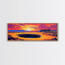 Sunken Hole, Sunset Glow, Framed Canvas Print, Surreal Landscape Art, Mystical Wall Decor, Vibrant Nature Scene, Living Room Art